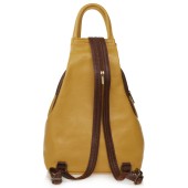Rucsac dama din piele naturala DiAmanti Clio Giallo Scuro